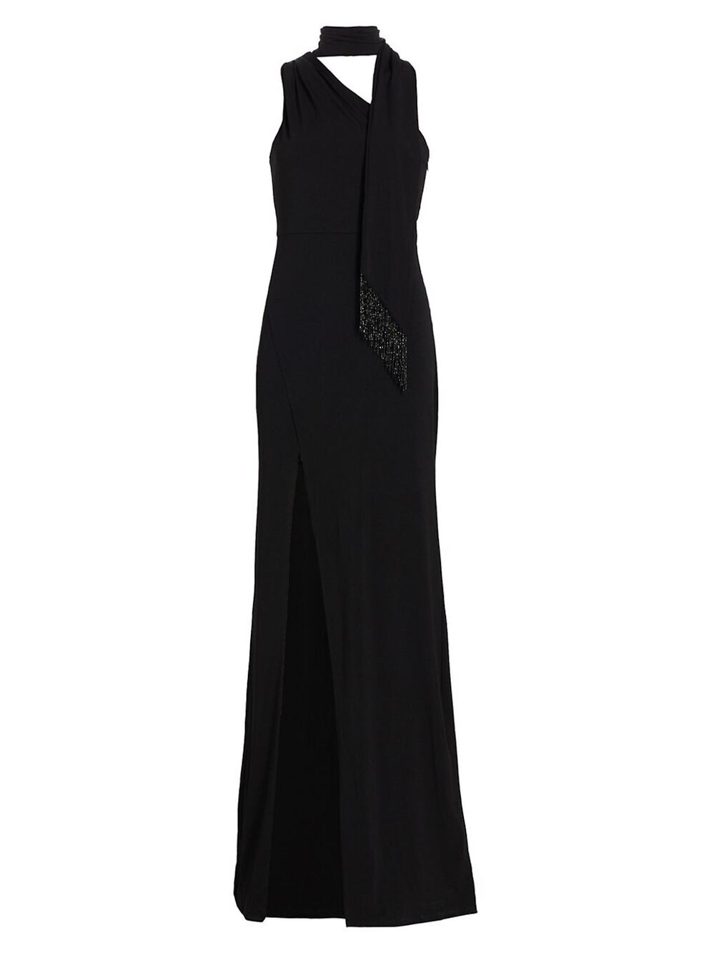 Cinq A Sept Elegant Black Mia One Shoulder Scarf Dress Size 4